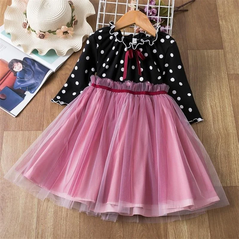 Long Sleeve Christmas Dress for Girls Party Wedding Dress Girl Princess Events Frocks Dresses Pageant Children New Year Costume