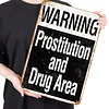 WARNING PROSTITUTION AND DRUG AREA - Vintage Metal Signs - 20*30cm/30*40cm - Warning