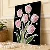 DIY Pearl Painting Tulip with Frame for Home Wall Decor(30x40cm)