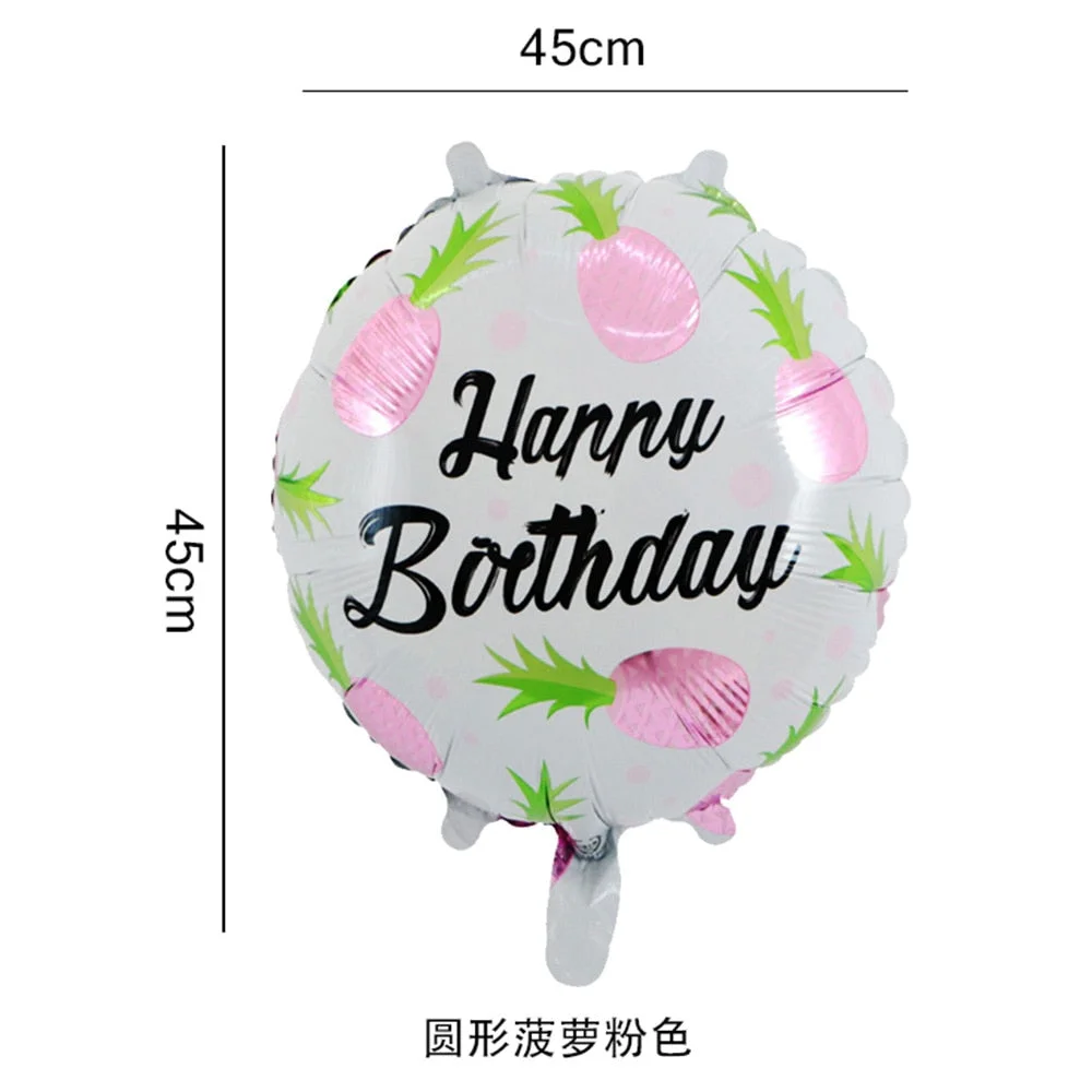 Hawaiian Party Balloon 18 inch Round Flamingo Aluminum Foil Balloon Flamingo Wine Glass Leaf Balloon Birthday Party Decoration
