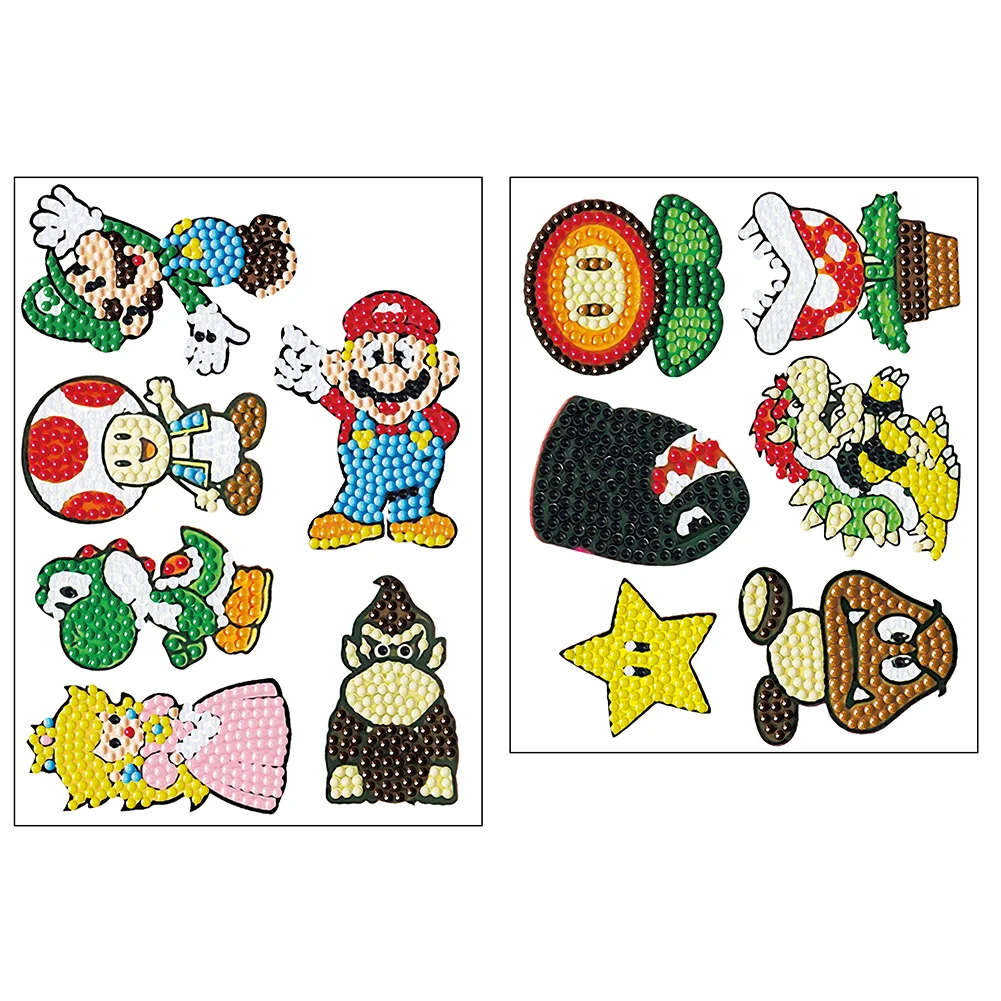 12pcs 5D Diamond Painting Stickers Kit DIY Cartoon Anime Mosaic Arts
