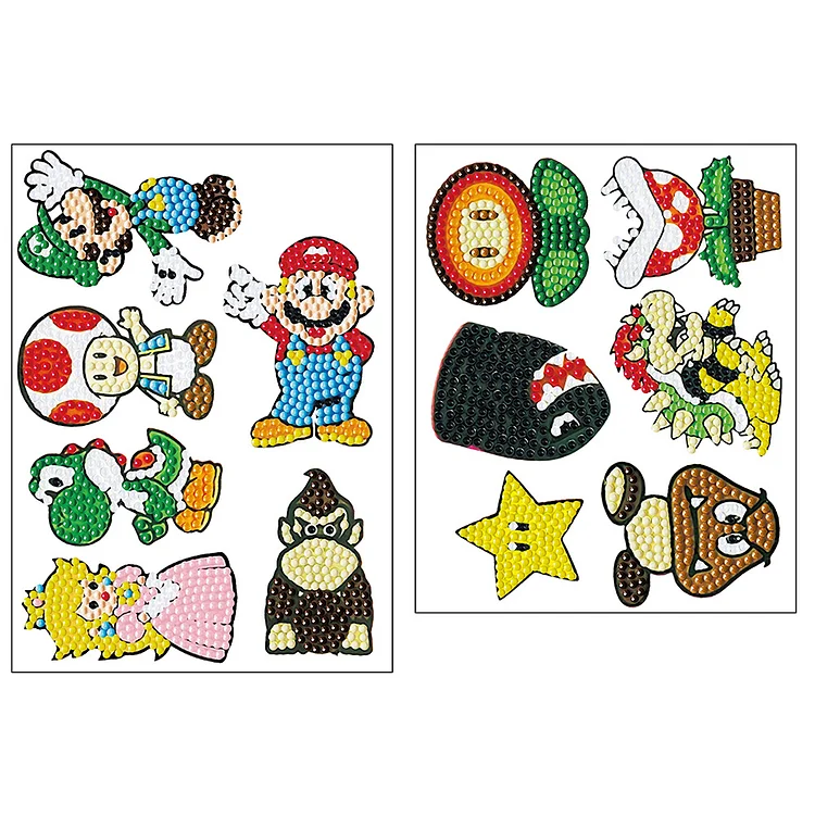 2pcs 5D Diamond Painting Stickers Kit DIY Cartoon Anime Mosaic Arts Crafts