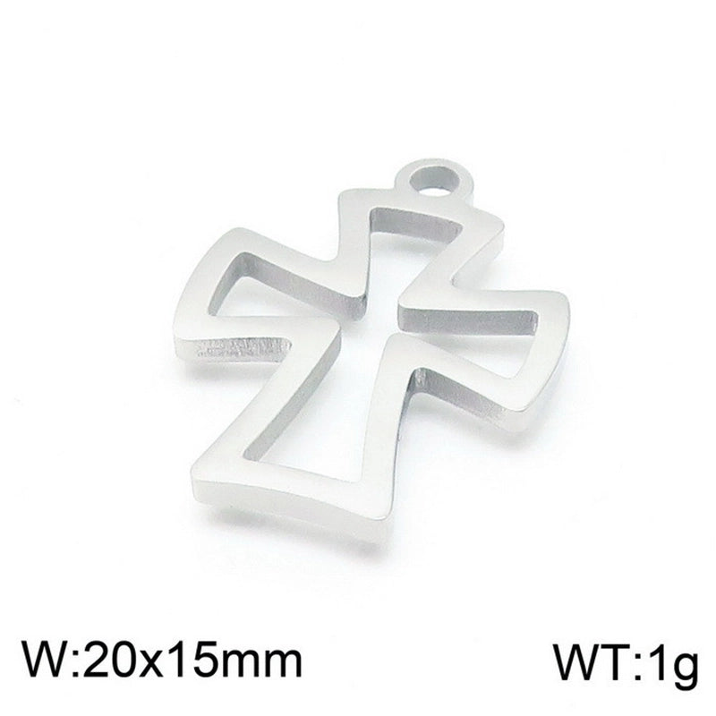 1 Piece Stainless Steel 18K Gold Plated Cross