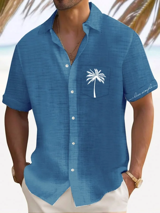 Retro Palm Tree Live Simple Print Shirt