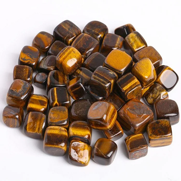 0.1kg Tiger Eye Crystal Cubes bulk tumbled stone