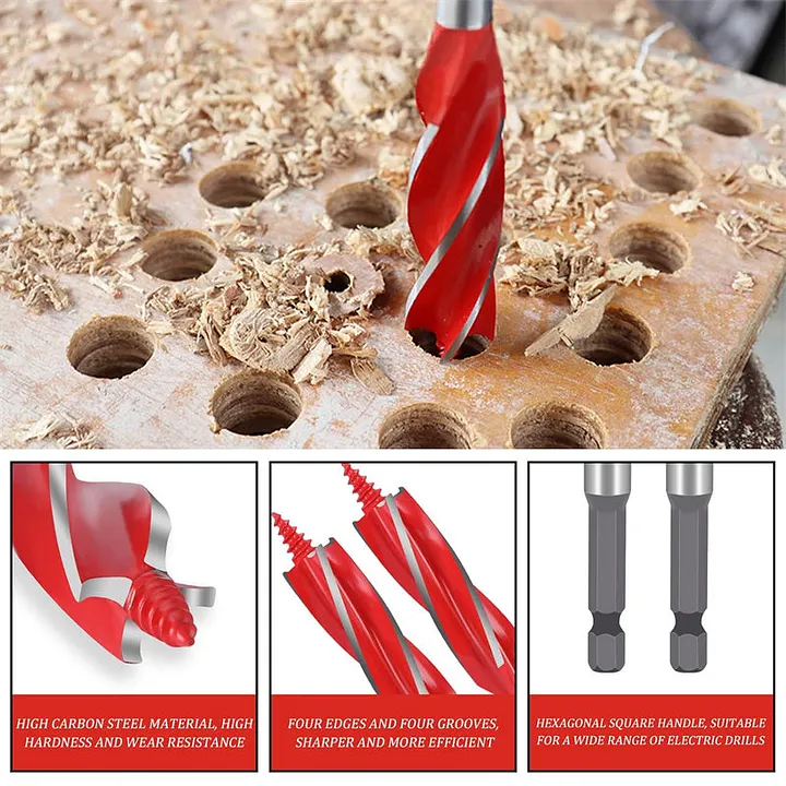 4 flute auger drill bit for smooth chip removal
