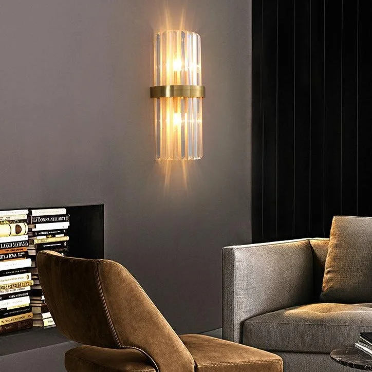 Modern Light Luxury Living Room Background Copper Wall Lamp