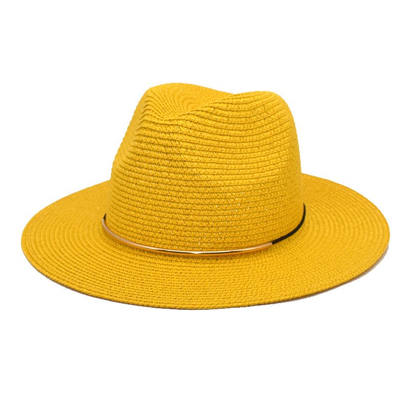 Straw Hat Summer Outdoor Travel Sun Straw Hat British Gentleman Jazz Hat