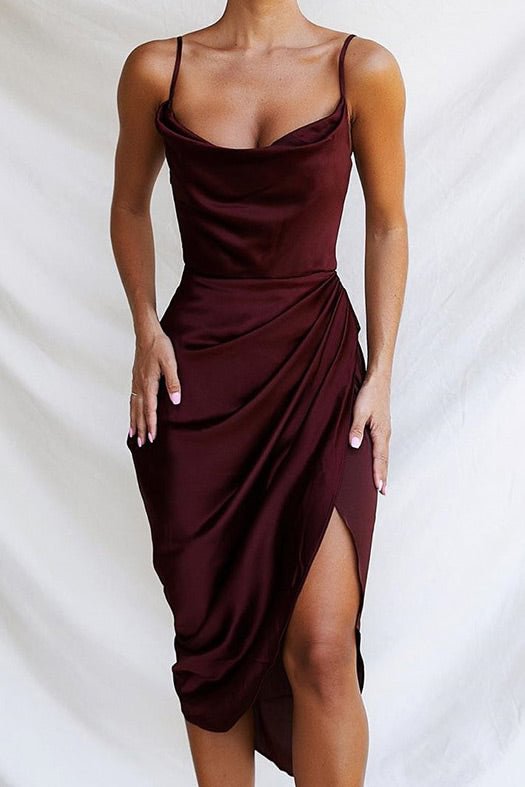 Sexy Spaghetti Straps High Slit Party Dress - Life is Beautiful for You - SheChoic