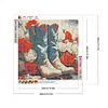 Diamond Painting -DIY Round Drill Flower Cowboy Boots(40x40cm)