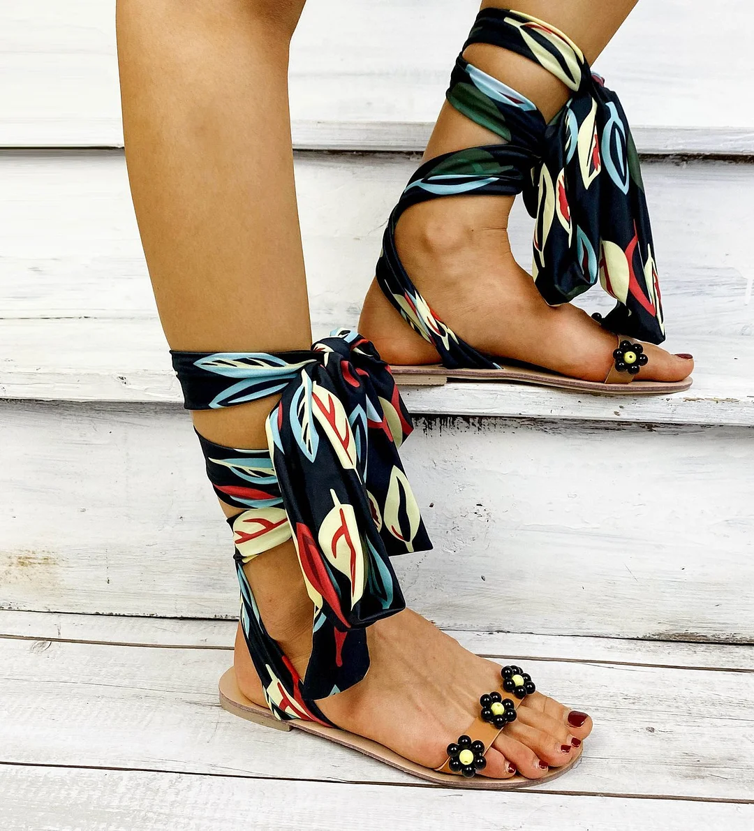 Sunflower Bandage Flat Sandals