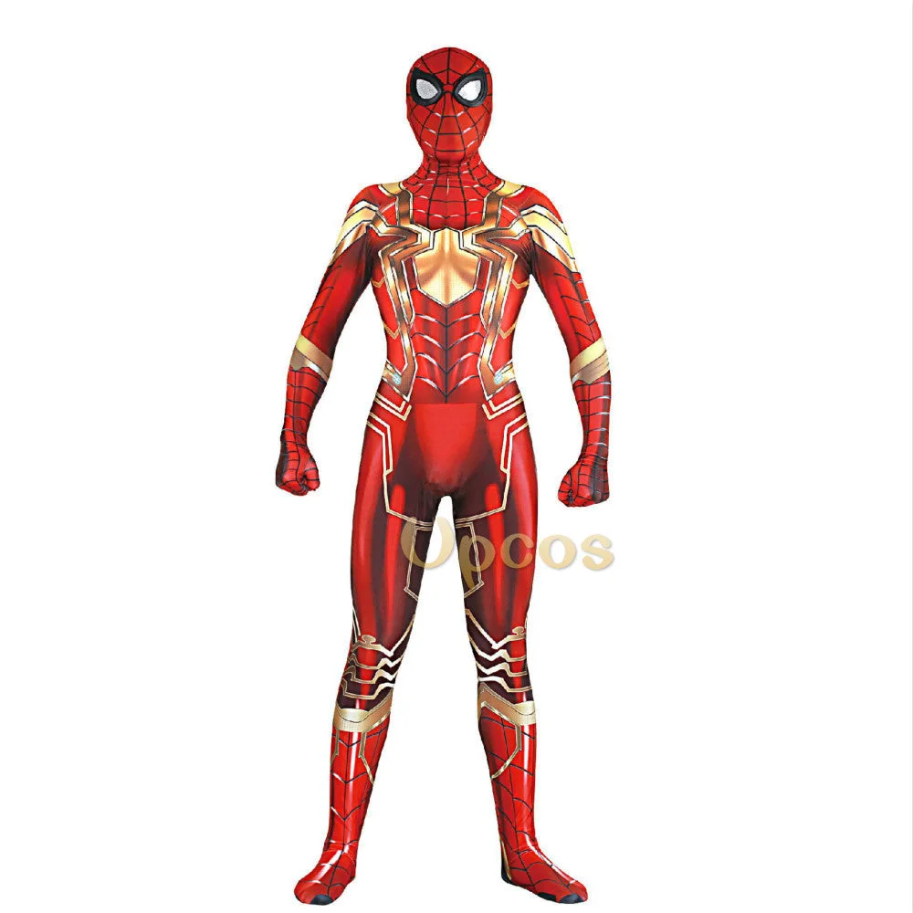 Golden Iron Spider-Man Halloween Jumpsuit Cosplay Costume