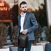 BAIGIO Leder Umh&auml;ngetasche Herren Schultertasche Vintage M&auml;nner Tasche Crossbody Bag Herrentasche zum Umh&auml;ngen Ledertasche f&uuml;r Business Arbeit Reise, Schwarz