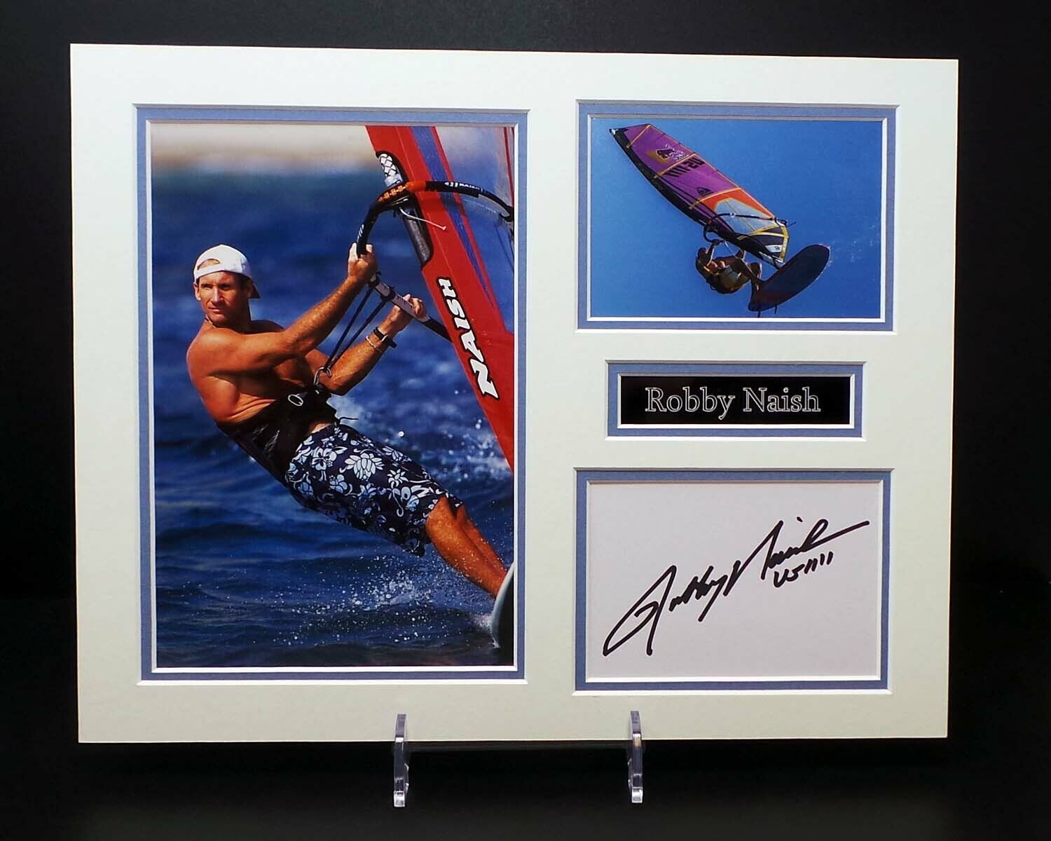 Robby NAISH Signed Mounted Photo Poster painting Display 1 AFTAL RD COA American Windsurfer