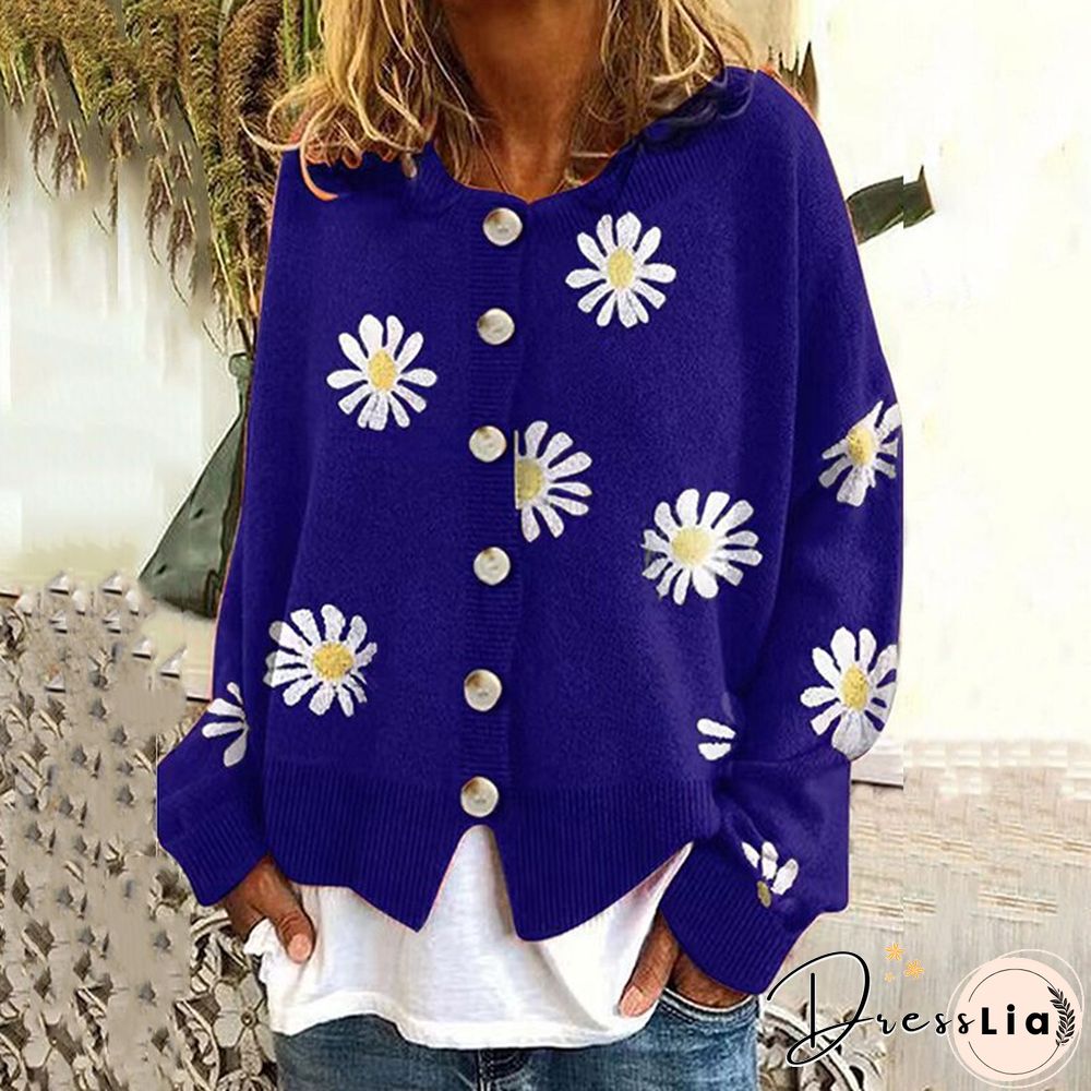 Autumn Winter Casual Knitted Outerwear Women Elegant Single-bleached Straight Sweater