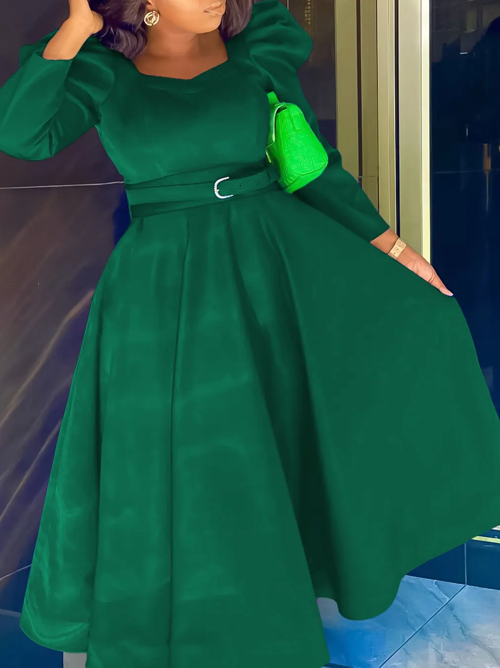 Nigikala Nigikala Women's Winter New Fashion Bubble Sleeve Grand Party Party Dress