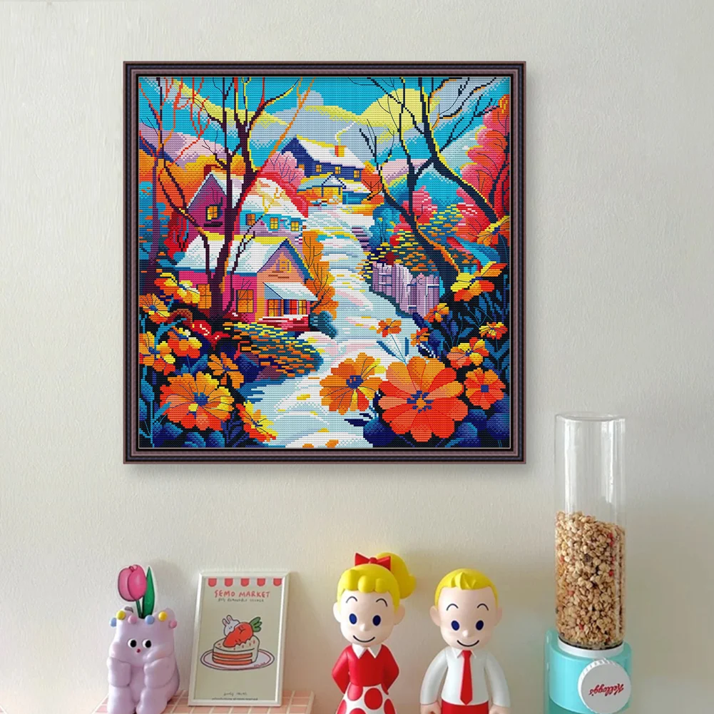 14CT Full Counted Cross Stitch - Snow(Canvas|43*43CM)