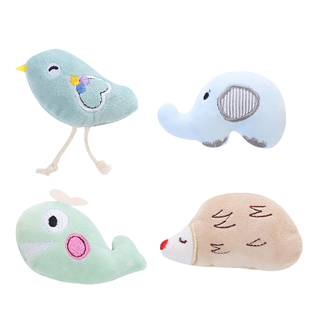 

4pcs Animal Pet Grinding Catnip Toys Mini Cute Cat Plush Interactive Toys, 501 Original