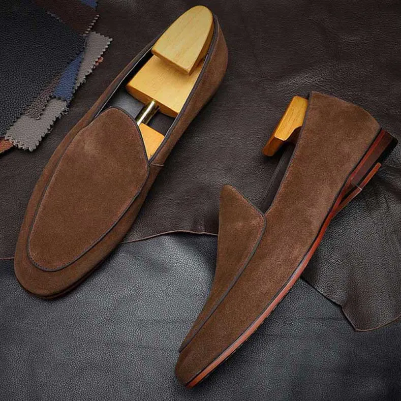 Loafers No7 Premium Brown Suede High Cut Loafers For Men With Refined Comfort And Minimalist Style main image 1