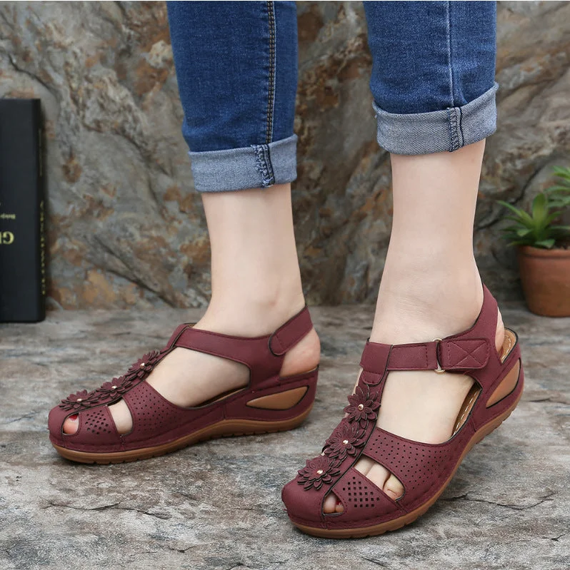 2022 Women Shoes Summer Women's Large Non Slip Lightweight Round Head Super Comfortable Slope Heel Comfortable Outdoor Sandals Women