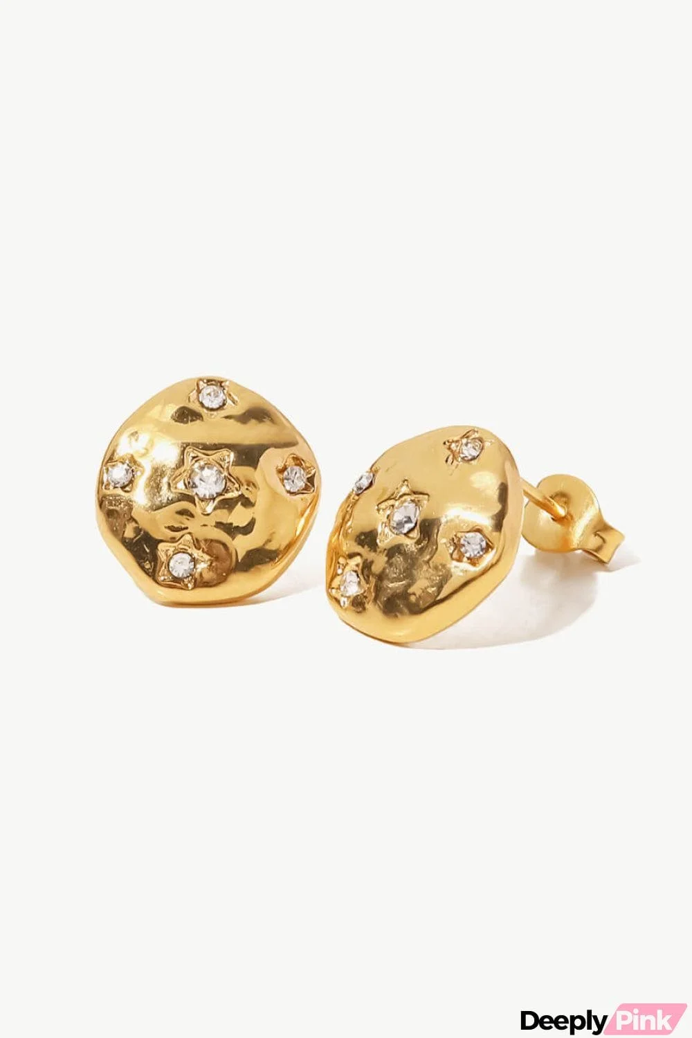 18K Gold-Plated Cubic Zirconia Stud Earrings