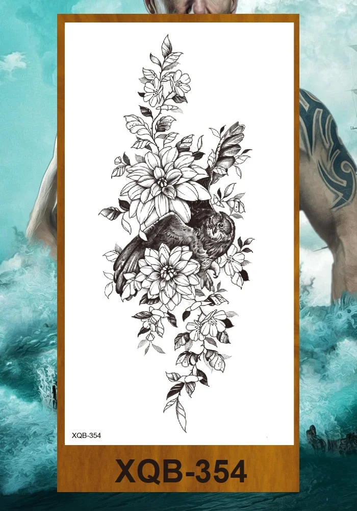 Temporary Tattoo Stickers Woman Girl Arm Chest Neck Ankle Fake Tatoo Flower Cute Flower Fox Owl Elephant Deer Horse Hummingbird