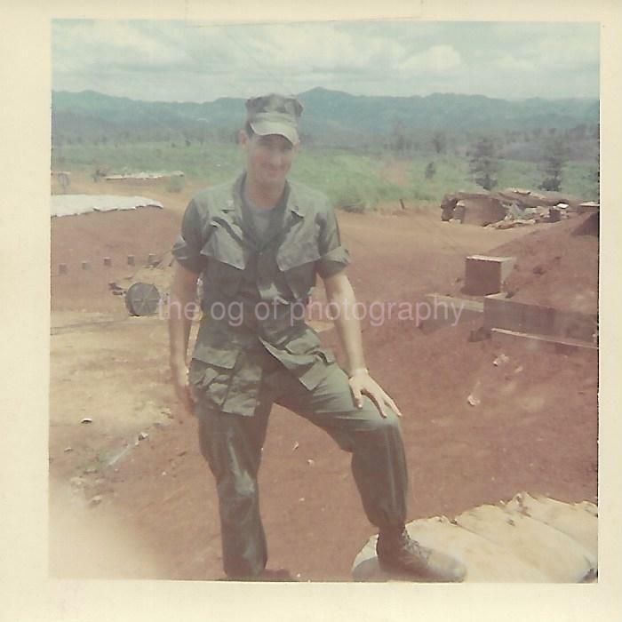 FOUND Photo Poster painting Color VIETNAM ERA MILITARY MAN Original 1960's SOLDIER 112 23 O