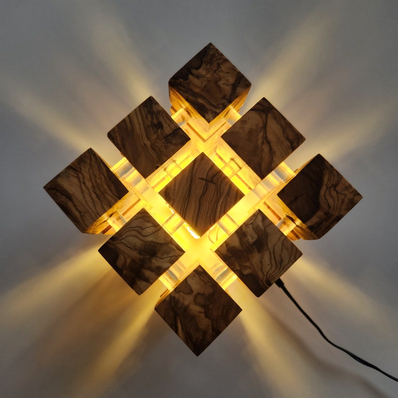 Costum made Olive Wooden Led Night Lamp, Wooden Desk Lamp, Nightstand Lamp, Ambience Lamp, Table Lamp, Night Light, Unique One of a Kind image 8