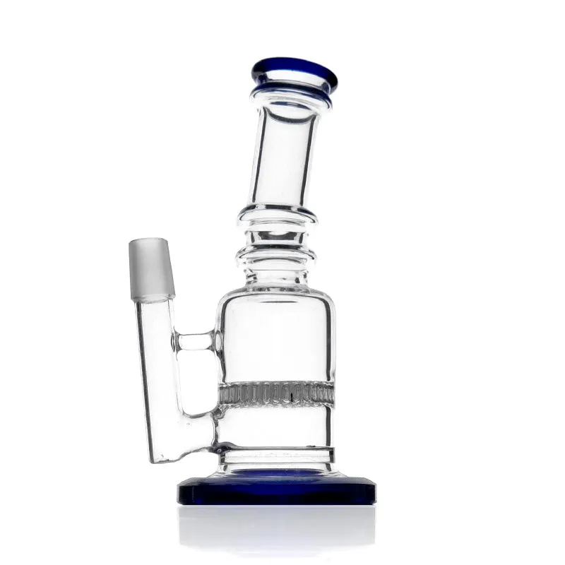 7" Mini Glass Rig with One Honeycomb Glass Water Pipe