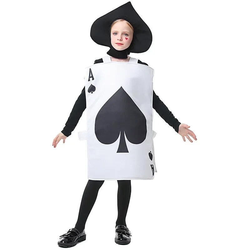 [Wetrose] In Stock Poker Warrior Cosplay Costume Halloween Alice Wanderland Red Queen Family Kid Size For Kids Girl Boy Set