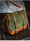 Organizer Handmade Luxury Canvas Genuine Leather Men's Large-capacity Messenger Bag Outdoor Designer Waterproof Shoulder Bag