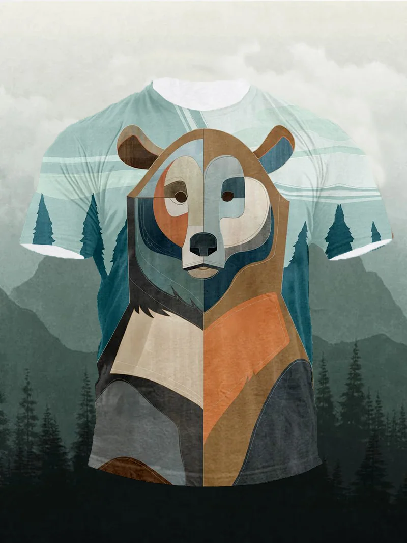 Northern Nature Print Short Sleeve Men's T-Shirt in  mildstyles