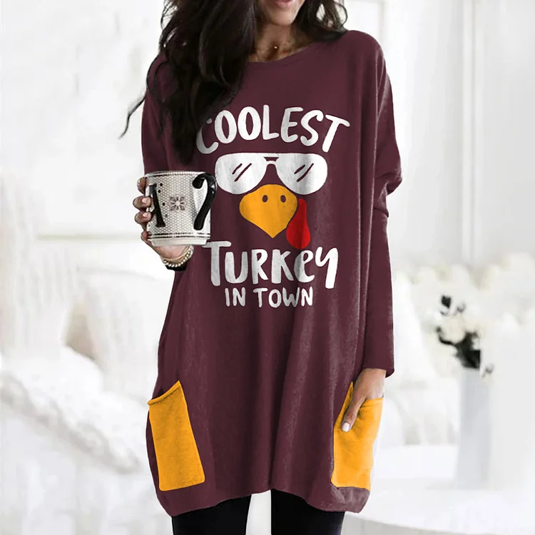 Wearshes Coolest Turkey In Town Print Tunic