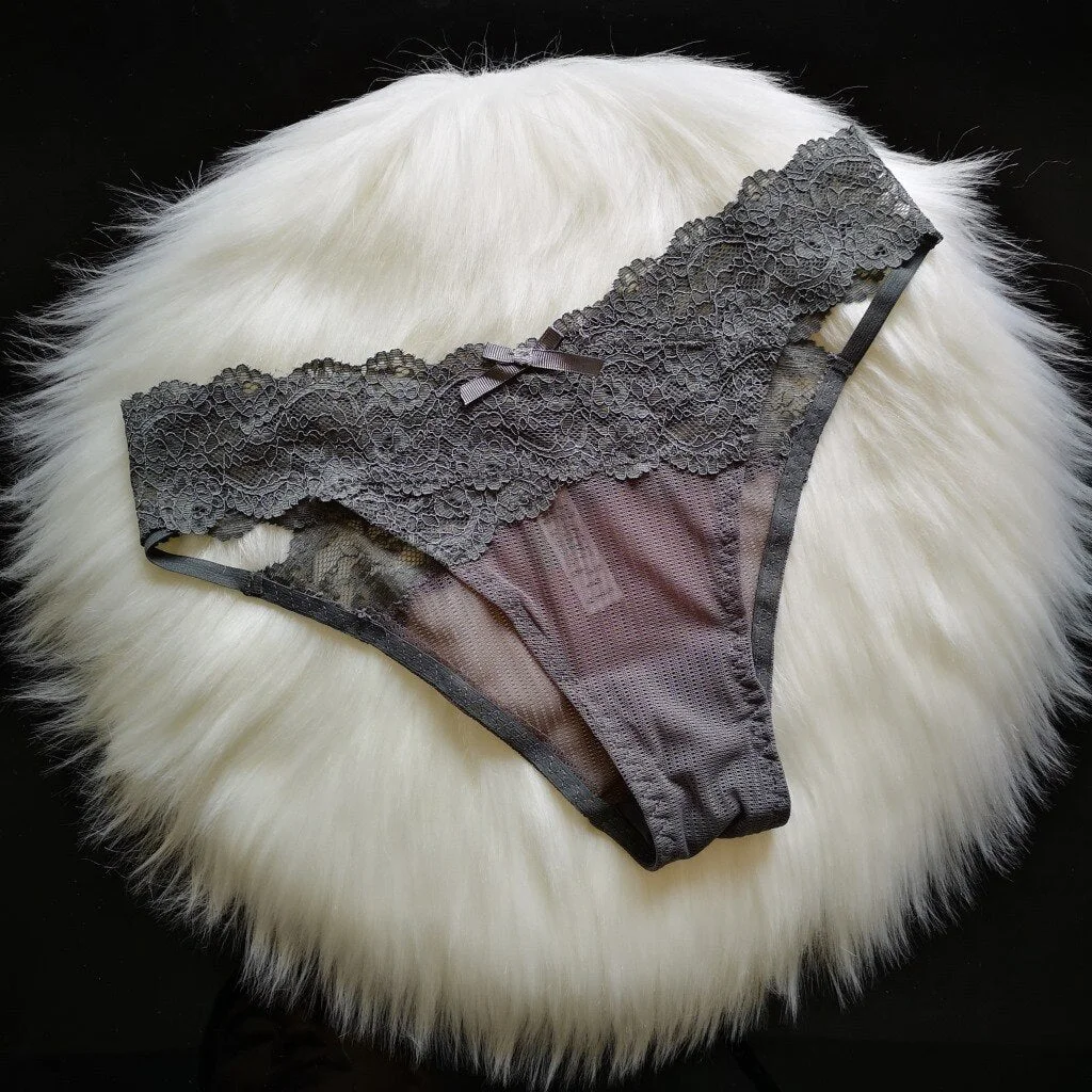 Sexy Women's Underwear Lace Hollow Out Panties Cross Bandage Seamless Underpant Low Waist Lingerie Seduction Sex Thong