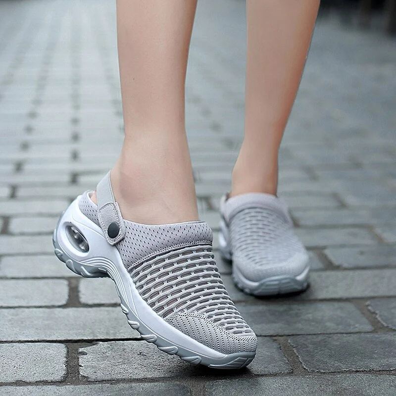 2021 New Women Shoes Casual Increase Cushion Sandals Non-slip Platform Sandal For Women Breathable Mesh Outdoor Walking Slippers