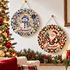 (Monthly Wreath)DIY Diamond Painting Acrylic Hanging Ornament, Double-Sided Printed Door Decoration,Pearl & Special Shaped Drill Art Home Decor