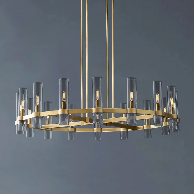 Glass Shaded Ravelle Modern Round Chandelier 48" Vjlight