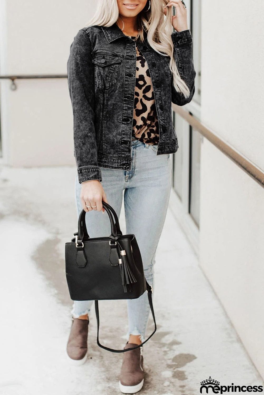 Wash Button Pocket Denim Jacket