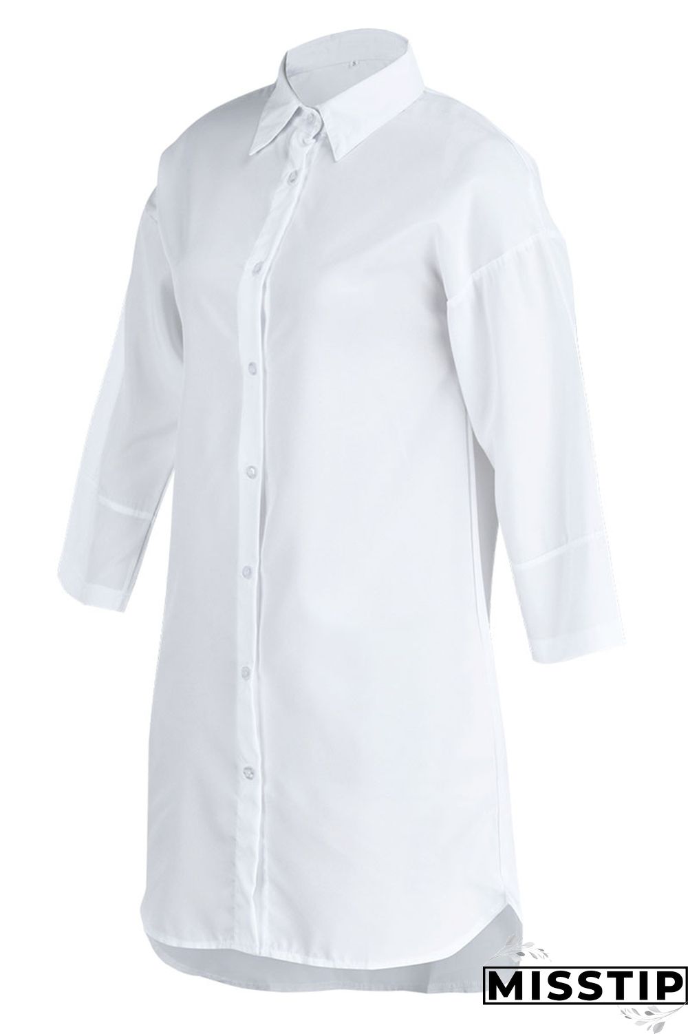 Green Casual Solid Patchwork Buckle Turndown Collar Shirt Dress Dresses