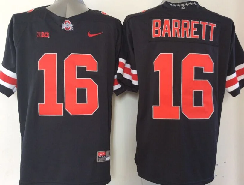 Men's Ohio State Buckeyes JT Barrett #16 Black Player Game Jersey