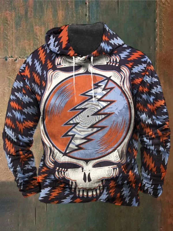 Unisex Skull Print Heavyweight Hoodies