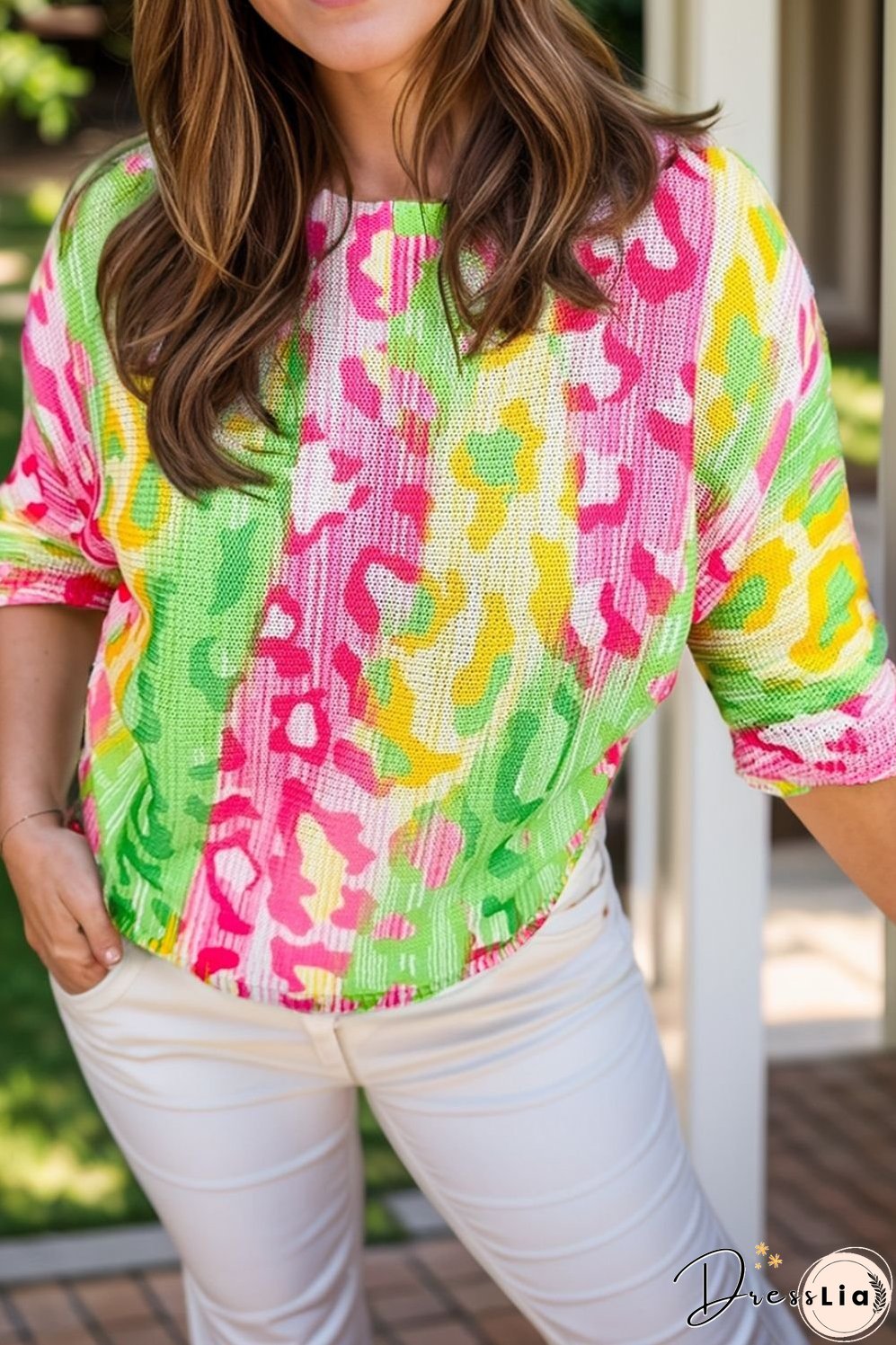 Plus Size Printed Round Neck T-Shirt