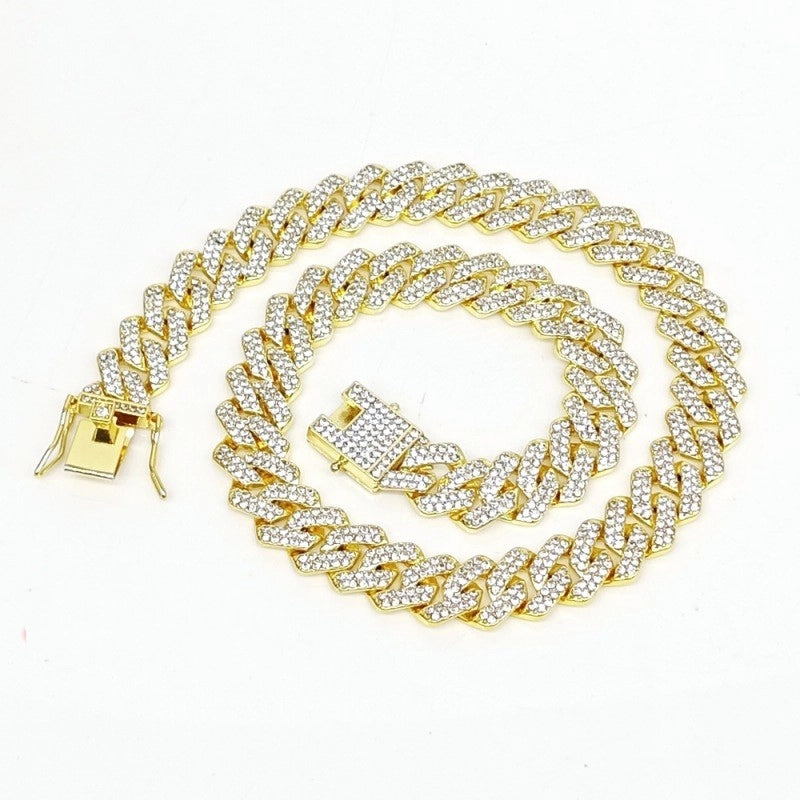 Minimalist Classic Style Solid Color Alloy Inlay Rhinestones Men's Necklace