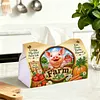 (24cm)Diamond Art Tissue Box Cover DIY PU Desktop Organizer Large(Farm)