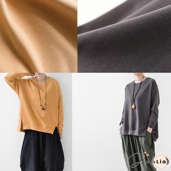 Grey cotton sweat shirt womens cotton top