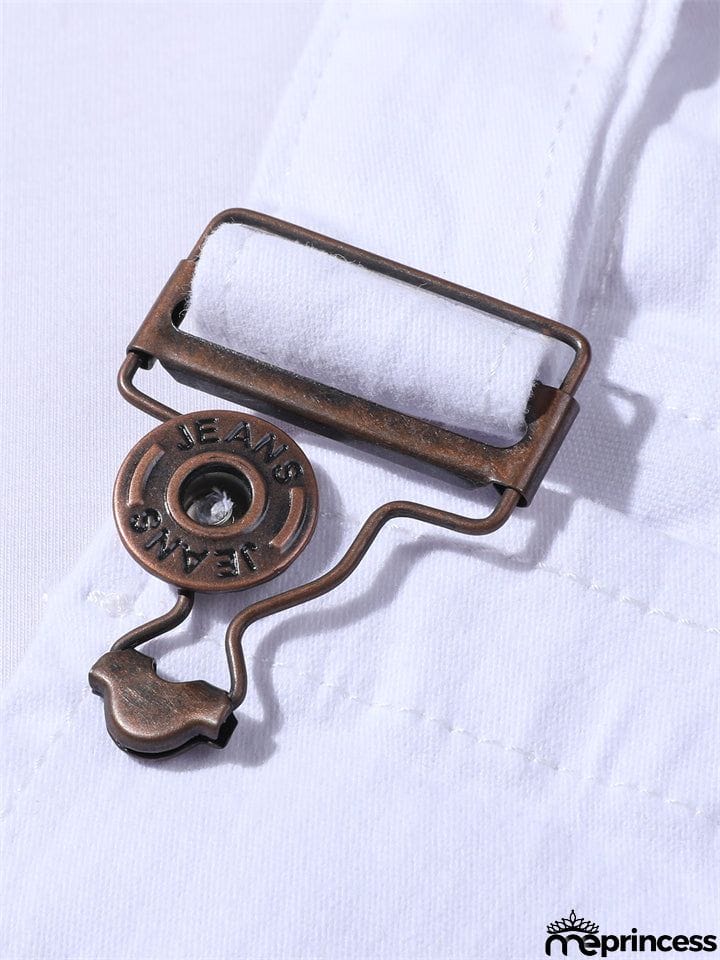 Men's Slim Trendy Solid Color Denim Overalls Jumpsuits