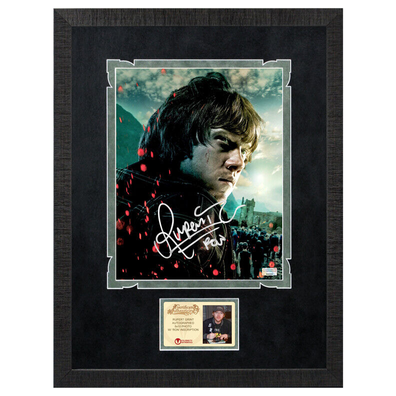 Rupert Grint Autographed Harry Potter Ron Weasley 8×10 Framed Photo Poster painting