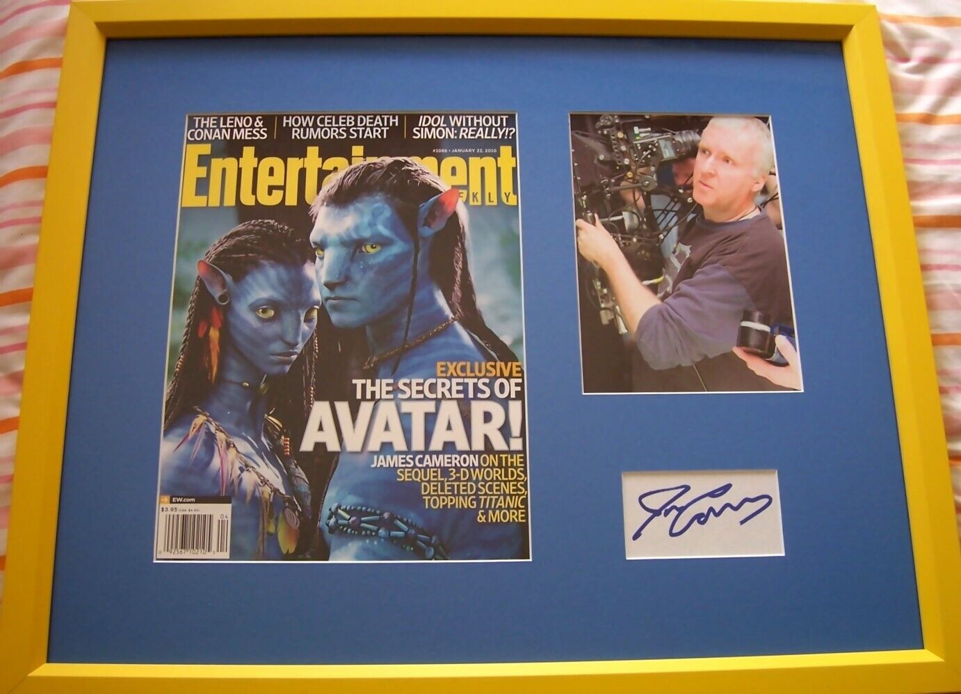 James Cameron autograph matted framed with Avatar movie magazine cover 5x7 Photo Poster painting