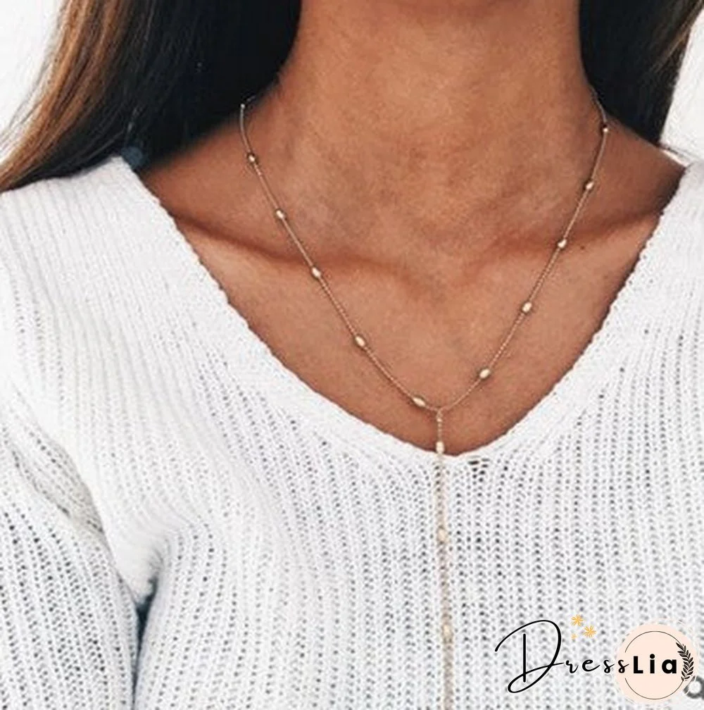 Silver Diamond Pendant Necklace Layered Long Necklace Pearl Choker