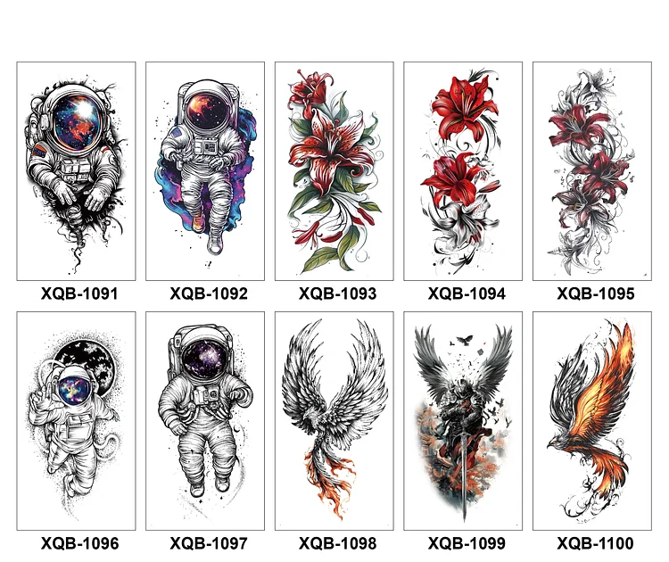 10 Sheets Art Waterproof Half Arm Temporary Tatto